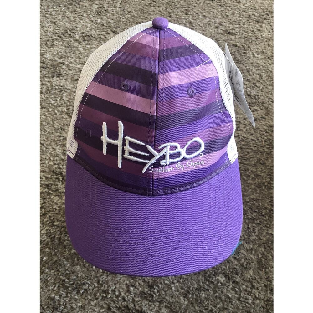 Heybo Purple Stripe White Meshback Hat Cap Adjustable Southern By Choice New